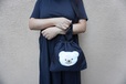 もこもこのクマがかわいい巾着バッグ