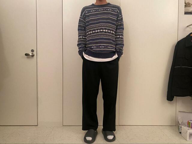 【UNIQLO　タックワイドパンツ】男性もかっこよく着ることができます