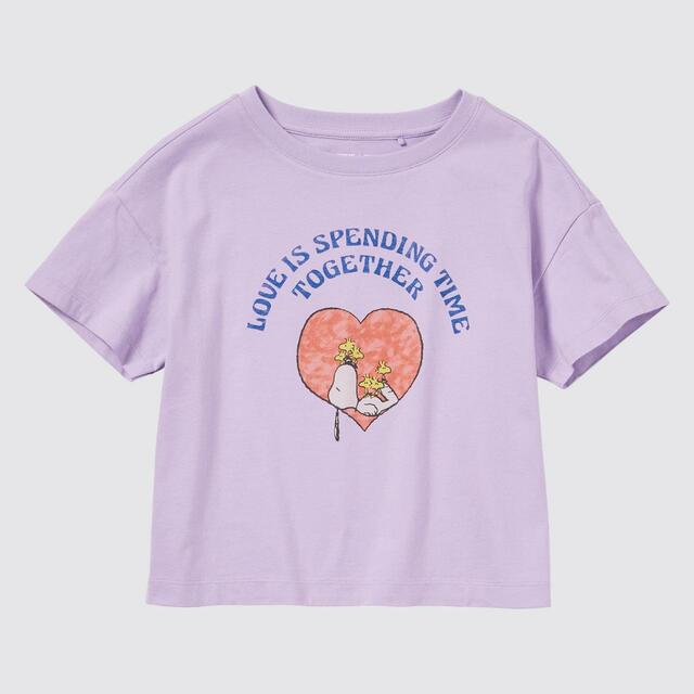 GIRLS ラブ サンシャイン&ピーナッツ クロップド UT グラフィックTシャツ(半袖)¥990