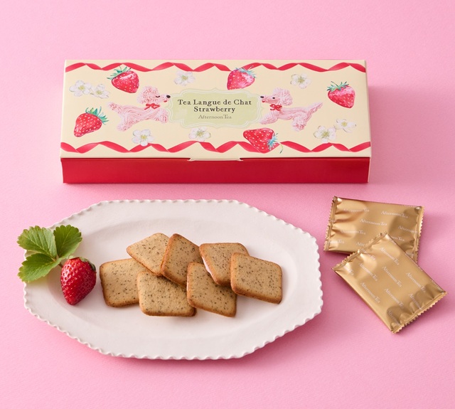 「ティーラングドシャ ストロベリー」<価格:1,100円(税込)>【【Afternoon Tea】お花のような「いちごクッキー」 や「いちごドリンク」など♪苺シーズン限定ギフト11種を発売!】