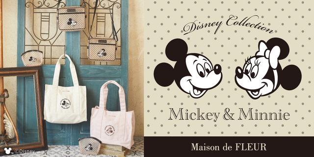 Maison de FLEUR「Mickey Mouse＆Minnie Mouse/レトロフェイスアートシリーズ」
