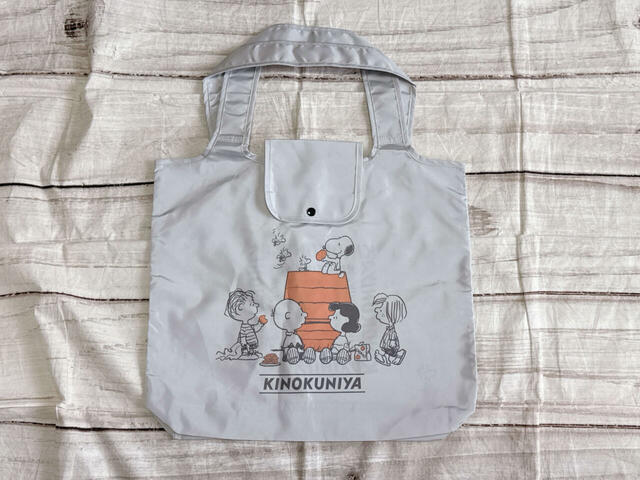 【PEANUTS×紀ノ国屋】スヌーピー　ショッピングバッグ　グレー／税込2,750円