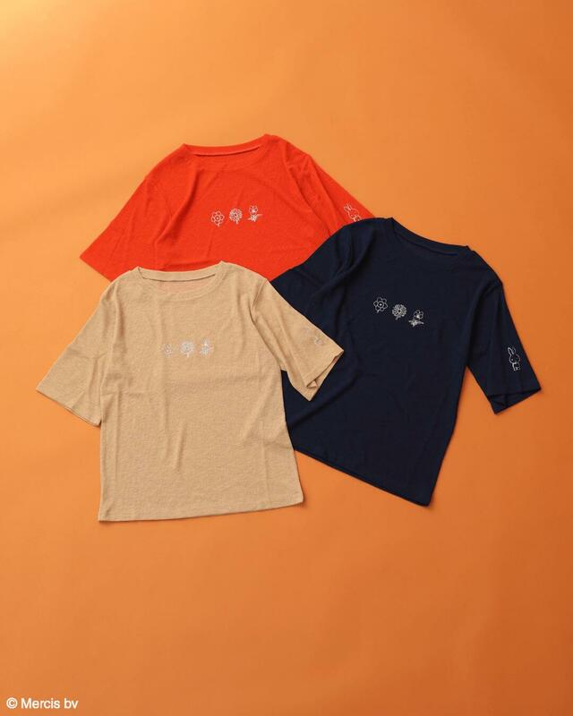  miffy/シアーリブプリントTシャツ  カラー：Beige/Red/Navy  価格：￥3,990【Green Parks miffyコレクション】