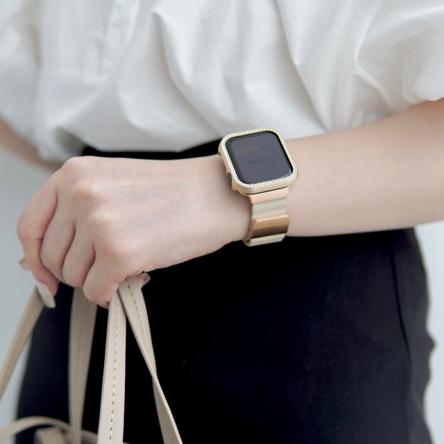 「ぴったりライン」マグネット式PUレザーアップルウォッチバンド 好みのカラーを選んで