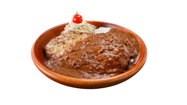 「ガリバーカリーバーグディッシュ（レギュラー）400g」＜価格：2,050円（税込）＞【肉汁溢れる400gのハンバーグ！高さ30センチのショコラパフェ！びっくりドンキーに“ガリバーサイズ”の季節が来た！】