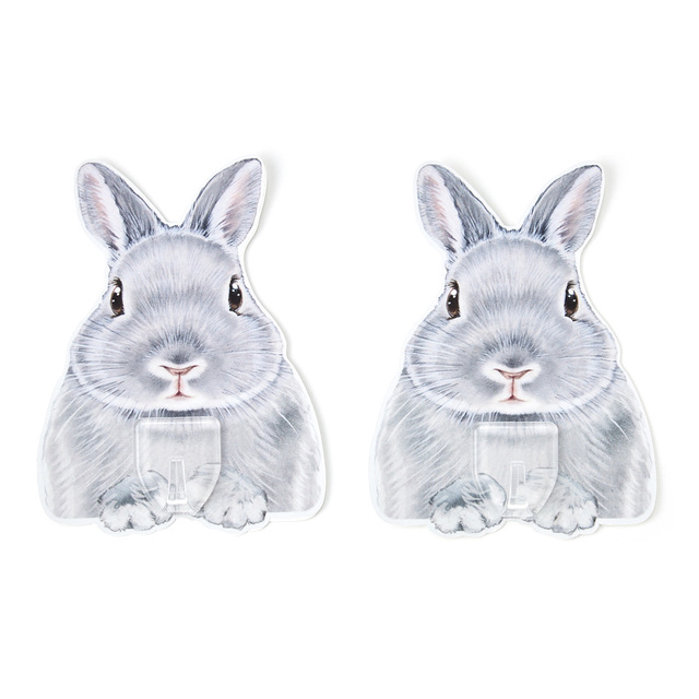 うさぎが持ってくれてるみたいな　貼ってはがせるシールフック