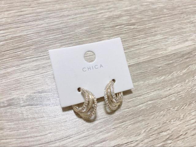 【3COINS 3連キュービックミニフープピアス】3連フープデザインのお洒落ピアス