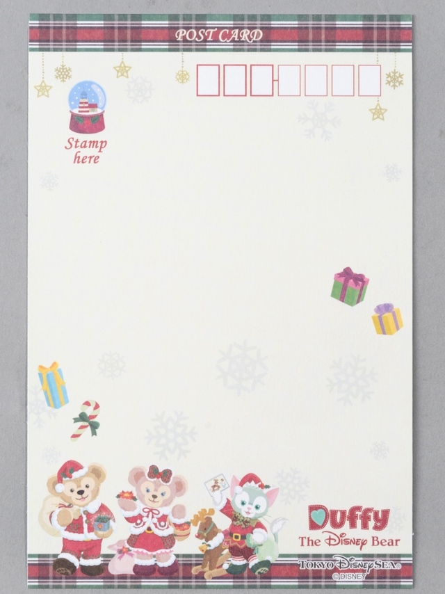 ポストカード ¥200|ダッフィーのクリスマス(2016年)スペシャルグッズ