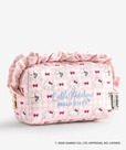 【Cath Kidston × Hello Kitty】フリルポーチ Pink 6,600円／ハローキティのリボンをかたどったファスナーチャームなど、細部にまでこだわりが詰まったポーチ
