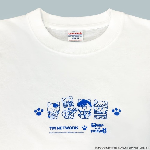 【TM NETWORK×タマ＆フレンズ】「タマ＆フレンズ コラボ・Tシャツ」ロゴには3人＋タマをデザイン