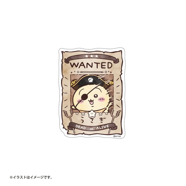 【ちいかわアドベンチャー】「スマホに貼れるサイズのクリアステッカー」手配書うさぎ　￥385