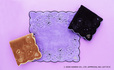 【ANNA SUI×ポムポムプリン】「刺繍タオルハンカチ」(1柄3色、各1,980円)/サイズ:約28cm×28cm