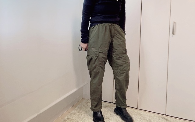 【ワークマン REPAIR-TECH(リペアテック)超軽量×遮熱ミリタリーカーゴパンツ】ももが太いのが悩みでしたが、程よい余裕があり、パツパツしすぎません。