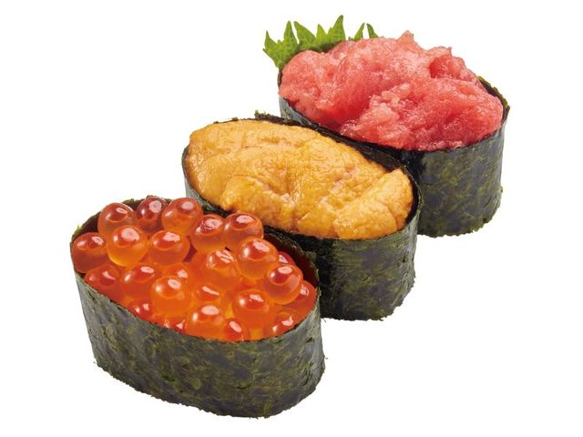 てっぺんネタの豪華食べ比べ（いくら・うに・本鮪きざみ）