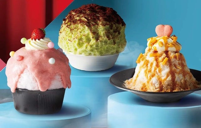 ＜写真 左＞【武蔵小山】はいむる珈琲店／イケセイの姫＜写真 中＞【祐天寺】イタリアンかき氷 リコッタ／ピスタチオティラミス＜写真 右＞【埼玉】クラフトカフェ／おさつキャラメルミルクティー