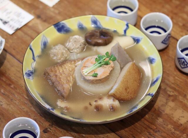 池袋西口店の「鯛出×あん肝大根入り」の食べ放題おでん【日本酒原価酒蔵】