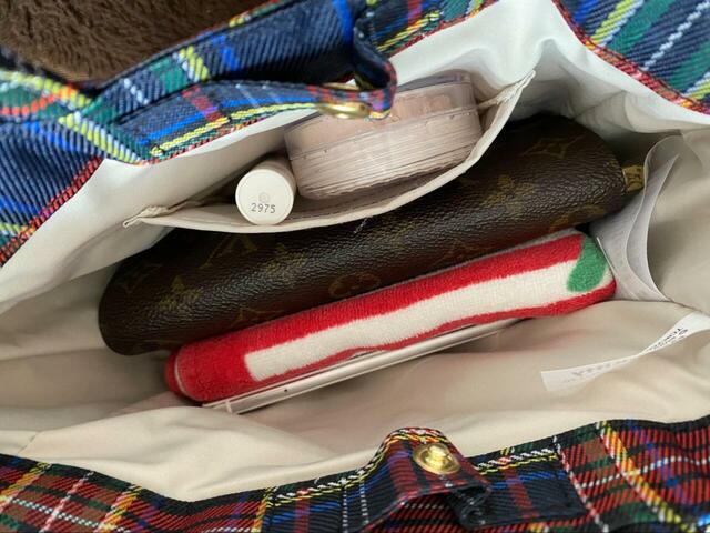 【サンリオ×ROOTOTE ベビールー（チェック）】すべて無理なく入りました！ちょっとしたお出かけにはちょうどいいサイズ感です◎