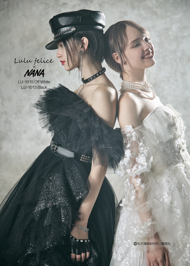 「Lulu felice×NANA」新作ウェディングドレス LU-1015_Offwhite LU-1013_Black