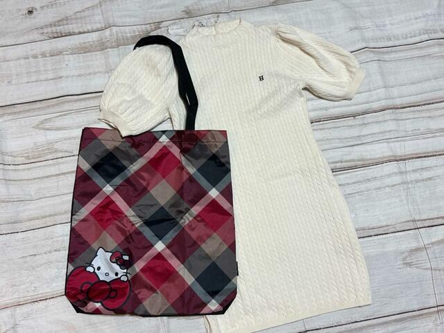 ケーブルニットのワンピースを合わせて秋コーデ♪