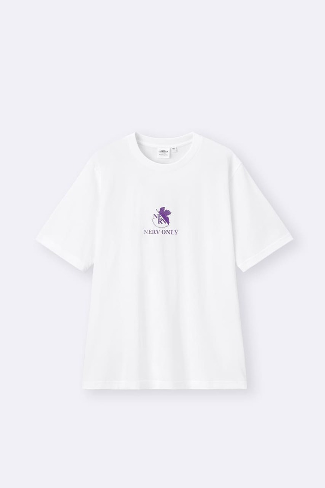 【GU『新世紀エヴァンゲリオン』スペシャルコレクション】「グラフィックT EVANGELION」カラー: 00 WHITE　1,290円　FRONT