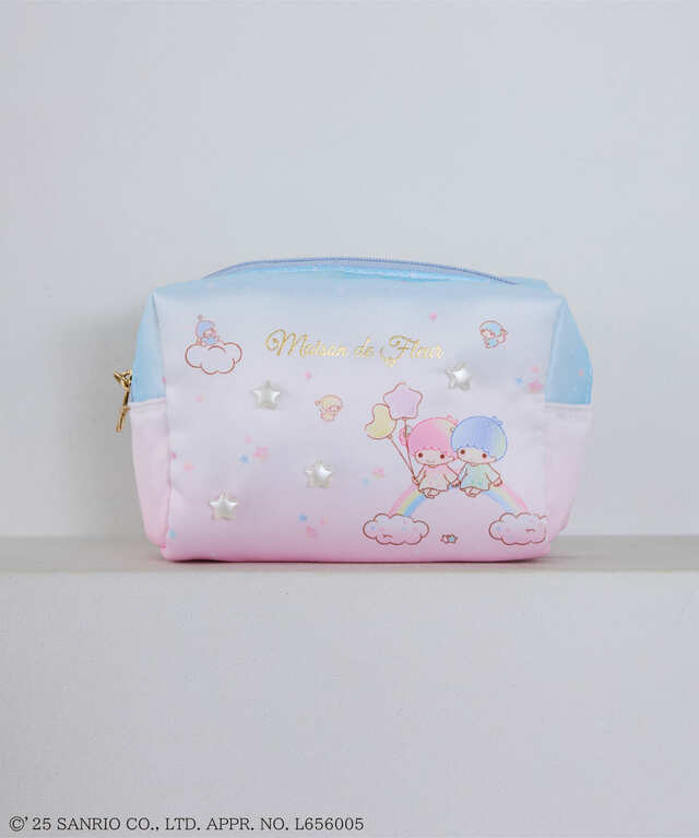 【Maison de FLEUR × LittleTwinStars】「LittleTwinStars スクエアポーチ」カラー：Multi　￥4,700