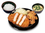 ・超厚切りリブロースかつ&本格唐揚げ(3個)定食 1,350円→本格唐揚げが6個になって価格はそのまま1,350円【松のやの「倍量フェア」】