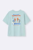 【GU×パペットスンスン】「グラフィックT パペットスンスン」1,490円/バックプリントにアイスクリームショップのメニュー表をデザイン