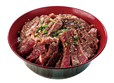 ニクのクニ／上質な肉の部位のリブ芯を使ったビーフステーキ丼 王様1,880円。並630円～。