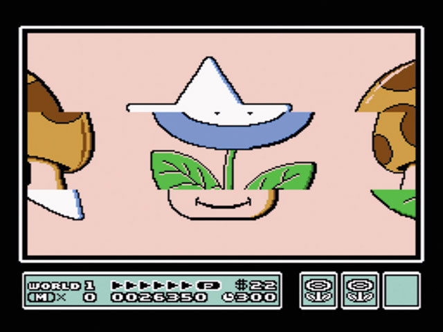 スーパーマリオブラザーズ3／マップ上に固定して存在する「スペードパネル」。絵合わせゲームが成功すれば残機が増える。