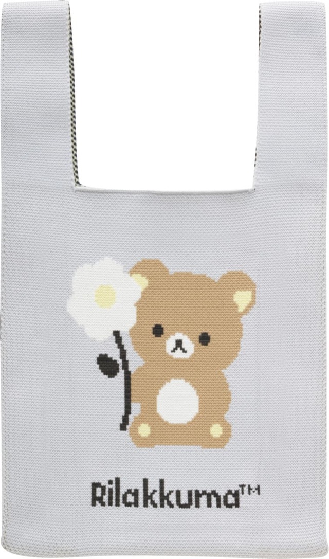 【サンエックス新商品】「ニットバッグ」2,200円／リラックマがお花を持ったデザイン
