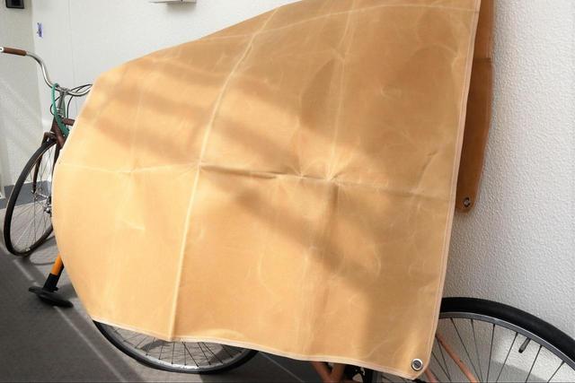 【ワークマン パラフィン帆布フィールドシート】自転車の西日と雨よけカバーに