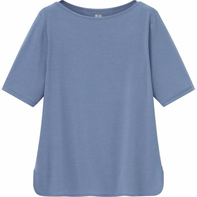【UNIQLO（ユニクロ） × Theory（セオリー） コラボレーション第二弾】エアリズムボートネックTシャツ（5分袖）