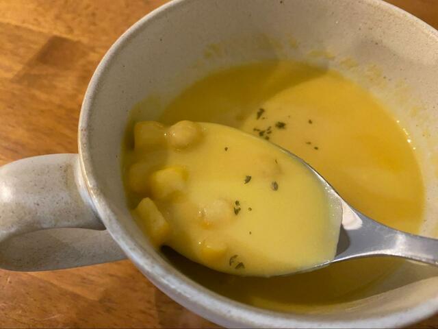 【カルディコーヒーファーム　スープスープ　コーンスープ】コーンがたっぷり入っていて満足感も◎