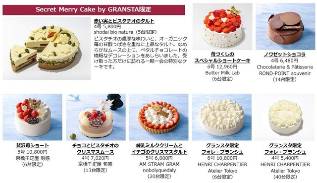 「Secret Merry Cake by GRANSTA 対象ケーキ」＜価格：4,800円（税込）＞【【JR東京駅】グランスタの2026年クリスマスケーキをご紹介！Suicaのペンギンケーキや40年ぶりの復刻限定ケーキも登場！】