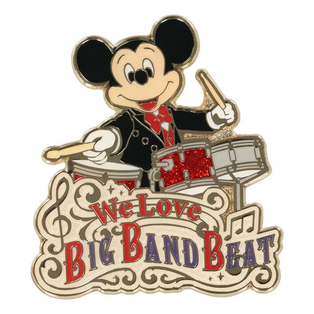 ピンバッジ 1,200円｜東京ディズニーシー「ビッグバンドビート」グッズ｜販売店舗：東京ディズニーシー「エンポーリオ」｜発売日：2025年7月1日（火）
