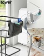 【山崎実業 towerシリーズ新商品】洗濯カゴに取り付けるピンチ&ネット収納ポケット タワー/ピンチやネットなどの洗濯小物をまとめて収納!