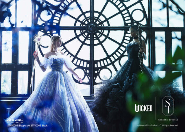 【クラウディア】『ウィキッド』新作ウェディングドレス「WICKED｜SACHIKO TSUTSUI」STW0005_Bluepurple　STW0006_Black