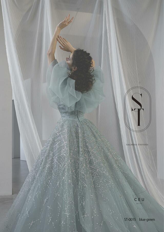 「ST」新作ウェディングドレス　ST-0015_BlueGreen