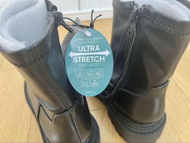 【GU　ウルトラストレッチボリュームソールショートブーツ】ウルトラストレッチで靴ズレとは無縁！