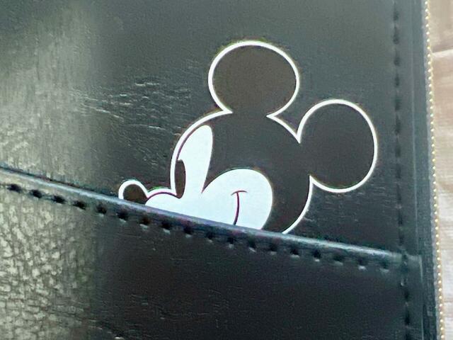 ポケットからオールドミッキーが覗くデザインがキュート