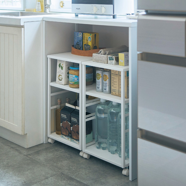 【山崎実業 tower×ベルメゾン】目隠しワゴン