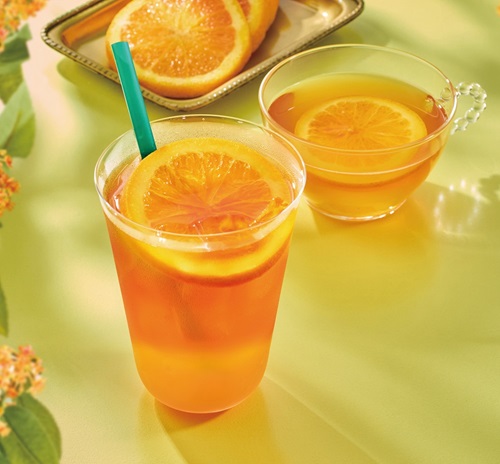 「＆TEA 金木犀(キンモクセイ)香るオレンジシャリマティー(HOT/ICED)」＜Tall：580円(税込)～＞【タリーズから秋のドリンクとフードが新登場】