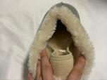 【ワークマン　レディースかかと踏めるムートン風シューズ】シューズの内側は全面もこもこなので、履き心地も暖かさも抜群です