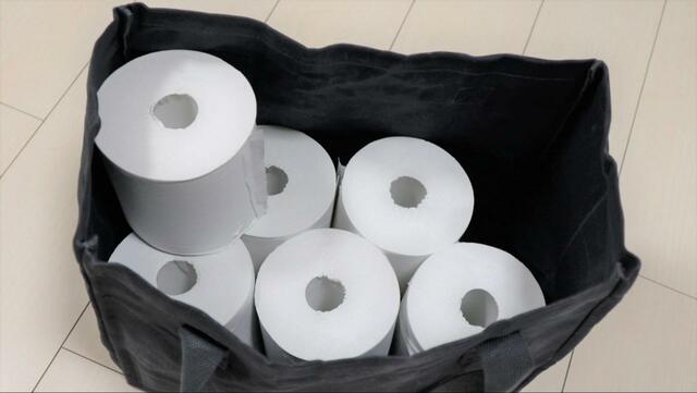 【ワークマン パラフィン帆布ミディアムトート】トイレットペーパーが10個入ります