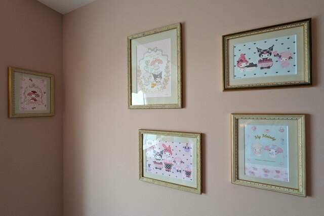 【東京ドームホテル】マイメロディルームの壁にはイラストが