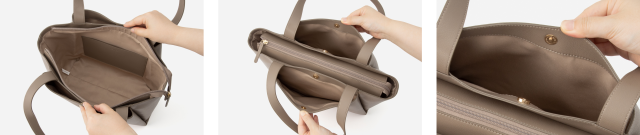 【KEYUCA】トートバッグはジッパーつきで安心