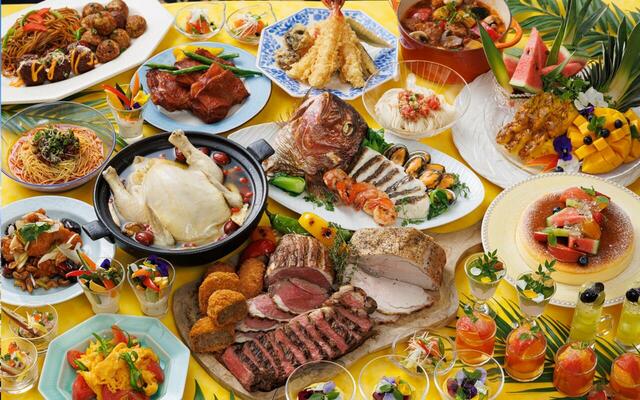 「スカイグリルブッフェ 武藏」＜期間：2025年7月1日～8月31日＞ 【浅草の絶景と約100種類のメニューを楽しめる「ごちそうブッフェ」に“ビールベンダー”登場！“どうぶつケーキ”もプレゼント！】