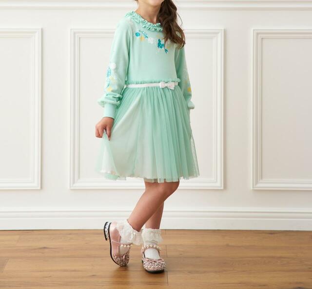 長袖チュールドッキングワンピース(選べるキャラクター)|¥2,390~¥3,990(税込)