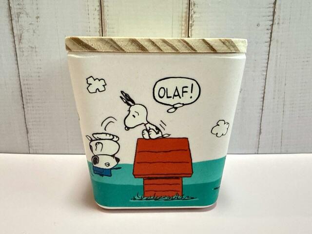【カルディ×PEANUTS/スヌーピー バンブーコンテナ】オラフが落ちてしまい、スヌーピーは大慌て!