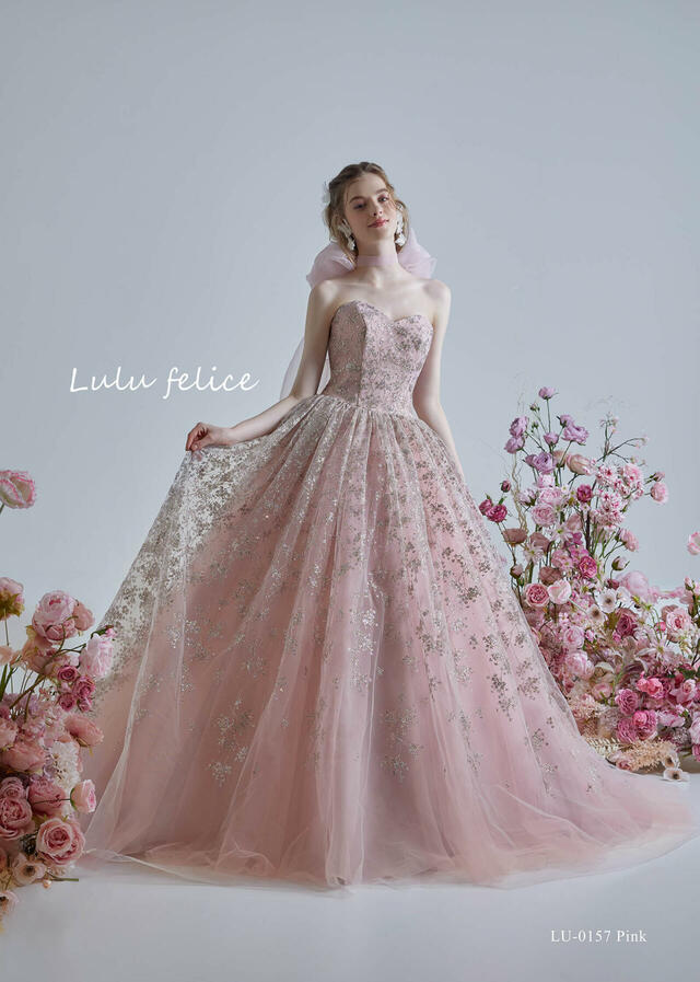 「Lulu felice（ルル・フェリーチェ）」新作ウェディングドレス　LU-0157_Pink